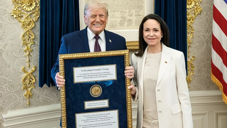 La venezuelana Machado consegna a Trump il Premio Nobel per la Pace in un incontro alla Casa Bianca
