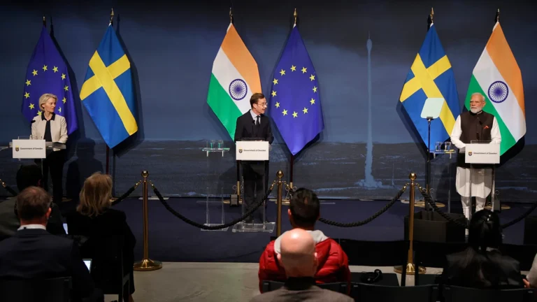 Von der Leyen: nuova fase dinamica nei rapporti Ue-India durante visita di Modi in Svezia